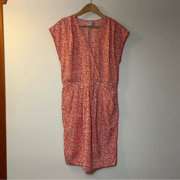 ICHI Dresses & Skirts - ICHI | Orange & White Floral Sheath Dress Size Medium